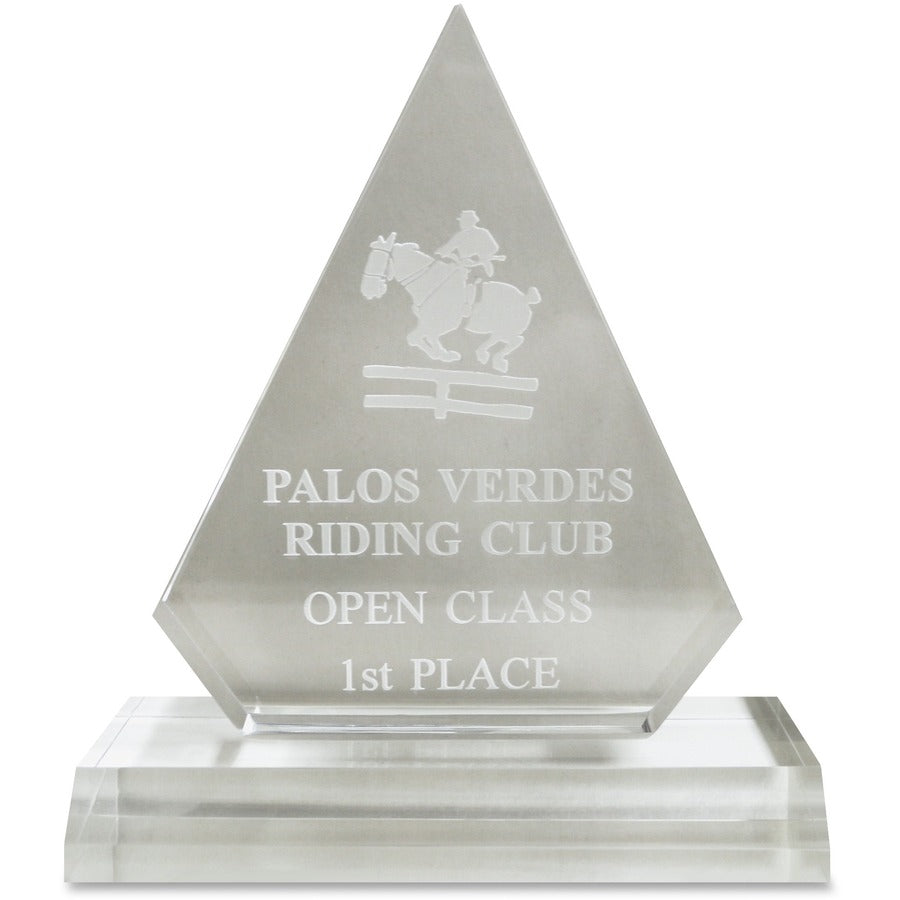 Xstamper Pinnacle Acrylic Award - 4" Width x 5.8" Length - Laser Compatible - Assorted - Acrylic - 1 Each