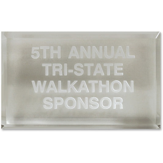 Xstamper Trinity Paperweight Acrylic Award - 4" Width x 2.2" Length - Laser Compatible - Assorted - Acrylic - 1 Each