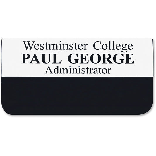 Xstamper Pocket Name Badge - 1.5" Width x 3" Height - Rectangular Shape - Durable - Plastic - Assorted - 1 Each