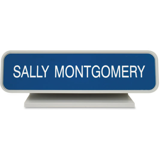 Xstamper Designer Framed Desk Sign - Logo Design - 8" Width x 2" Height - Rectangular Shape - Rounded Corner - Plastic - 1 Each