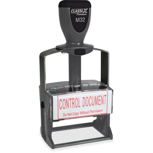 Xstamper ClassiX Self-inking Steel Message Stamp - Message Stamp - 1" Impression Width x 2.25" Impression Length - Assorted - Steel - 1 Each