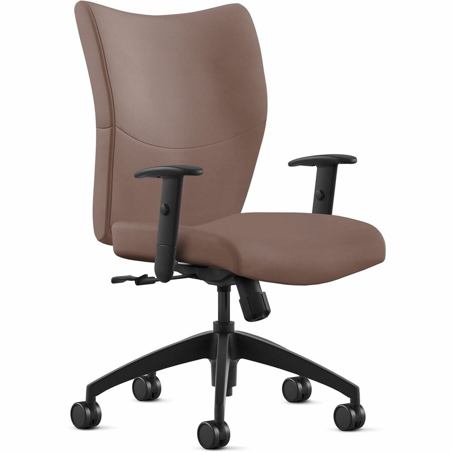 9 to 5 Seating Bristol Mid Back - Mahogany Seat Color - Leather Seat Material - Mahogany Back Color - Leather Back Material - Mid Back - 5-star Base - 1 Each