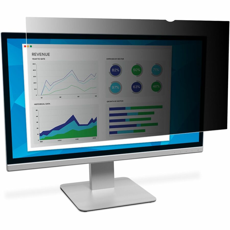 3M Privacy Filter for 34in Full Screen Monitor, 21:9, PF340W2E Black, Matte - For 34" Widescreen LCD Monitor - 21:9 - Scratch Resistant, Fingerprint Resistant, Dust Resistant - Anti-glare - 1 Each