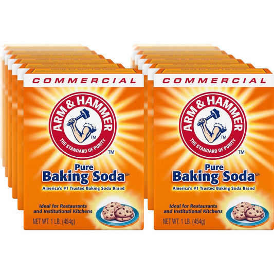 Arm & Hammer Pure Baking Soda - 16 oz (1 lb) - Environmentally Friendly, Deodorize - White - 24 / Carton