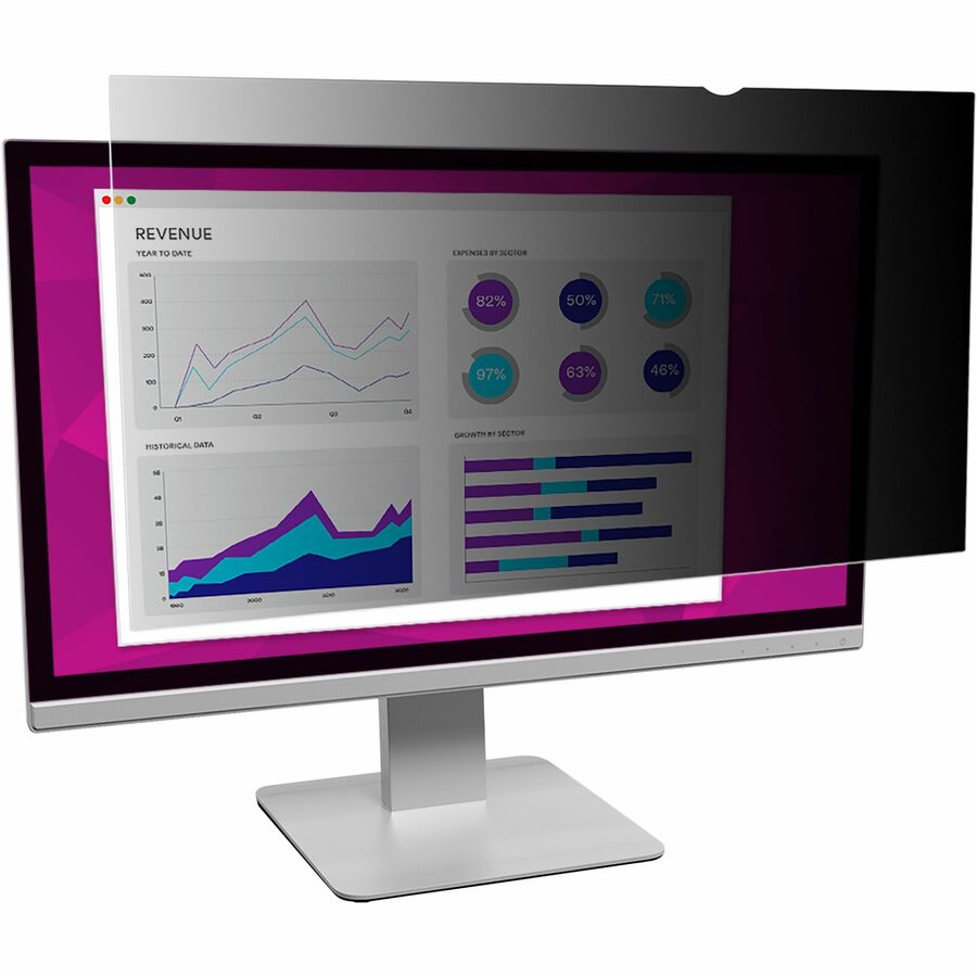 3M High Clarity Privacy Filter Black, Glossy - For 23.8" Widescreen LCD Monitor - 16:9 - Scratch Resistant, Dust Resistant - 1 Each