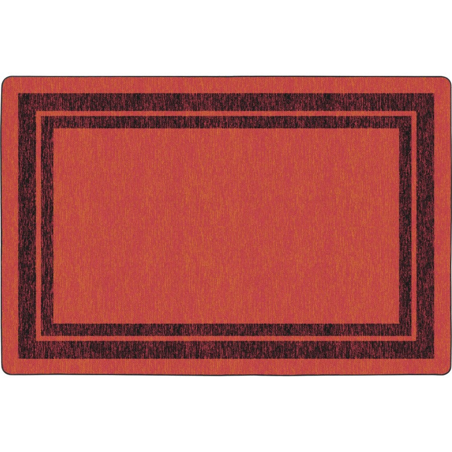 Flagship Carpets Double Dark Tone Border Red Rug - 12 ft Length x 90" Width x 0.50" Thickness - Rectangle - Red