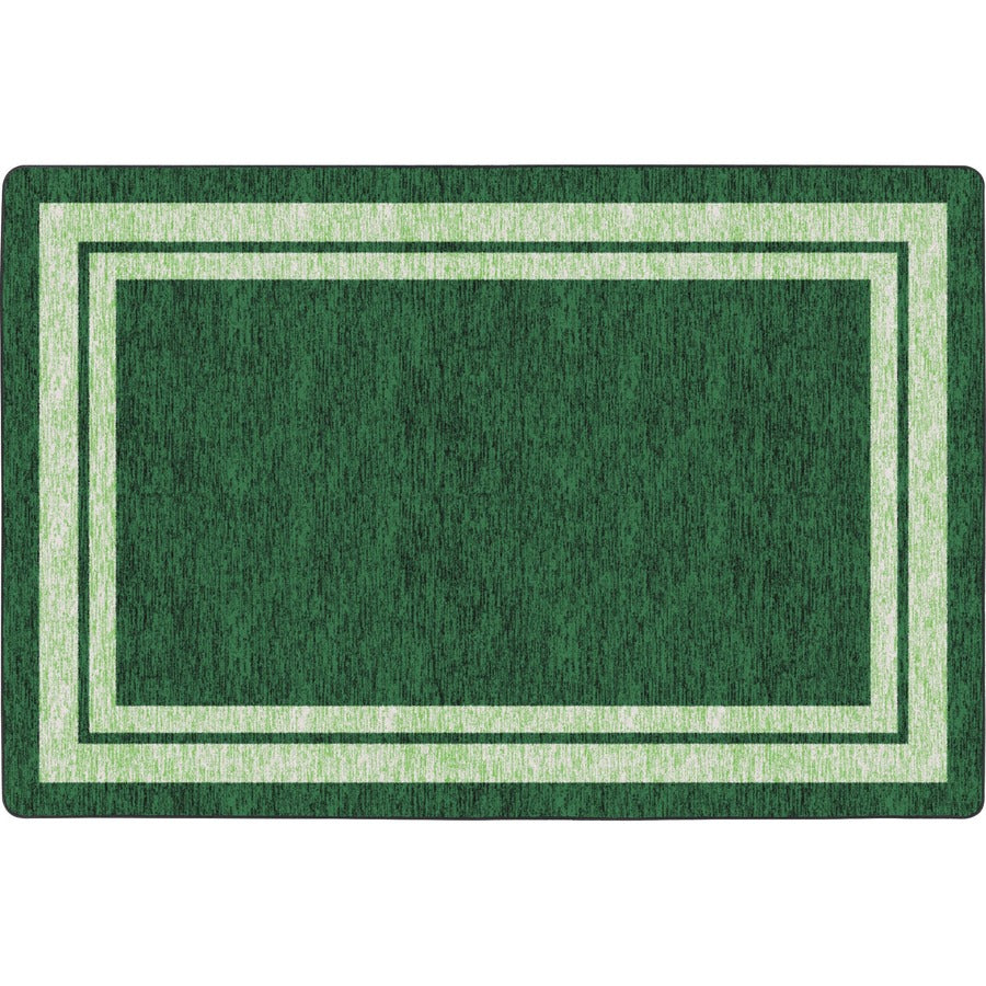 Flagship Carpets Double Light Tone Border Clover Rug - 100" Length x 72" Width x 0.50" Thickness - Rectangle - Green