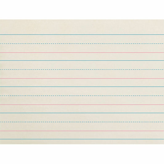 Zaner-Bloser Broken Midline Ruled Paper - Printed - 1.13" Ruled - 30 lb Basis Weight - 8" x 10 1/2" Sheet Size - White Paper - 1 Ream