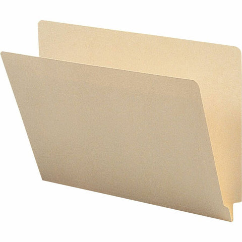 Business Source Straight Tab Cut Letter Recycled End Tab File Folder - 8 1/2" x 11" - End Tab Location - Manila - 10% Recycled - 100 / Box