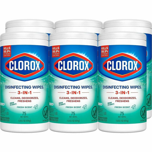 Clorox Disinfecting Wipes, Bleach-Free Cleaning Wipes - For Multipurpose - Fresh Scent - Recommended For: Bacteria Remover, Virus Remover, Germs Remover, Grease Remover - Bleach-free, Pre-moistened, Phosphorous-free, Easy Tear, Easy to Use, Antibacteri...