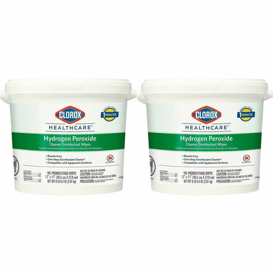 Clorox Healthcare Hydrogen Peroxide Cleaner Disinfectant Wipes - For Multi Surface, Multipurpose - Wipe - 11" Length x 12" Width - Recommended For: Bacteria Remover, Fungi Remover, Virus Remover, Germs Remover, Soil Remover - Bleach-free, Antibacterial...