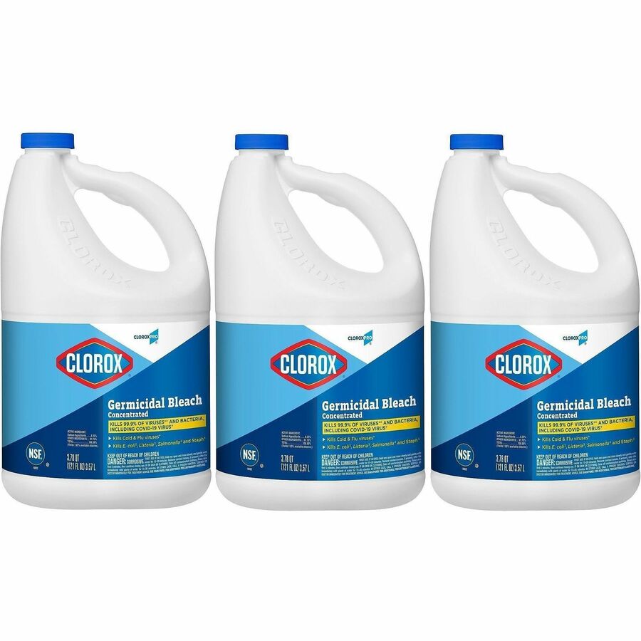 CloroxPro™, Germicidal Bleach - Concentrate - 121 fl oz (3.8 quart) - Recommended For: Germs Remover - Disinfectant, Deodorize - Clear - 28 / Bundle