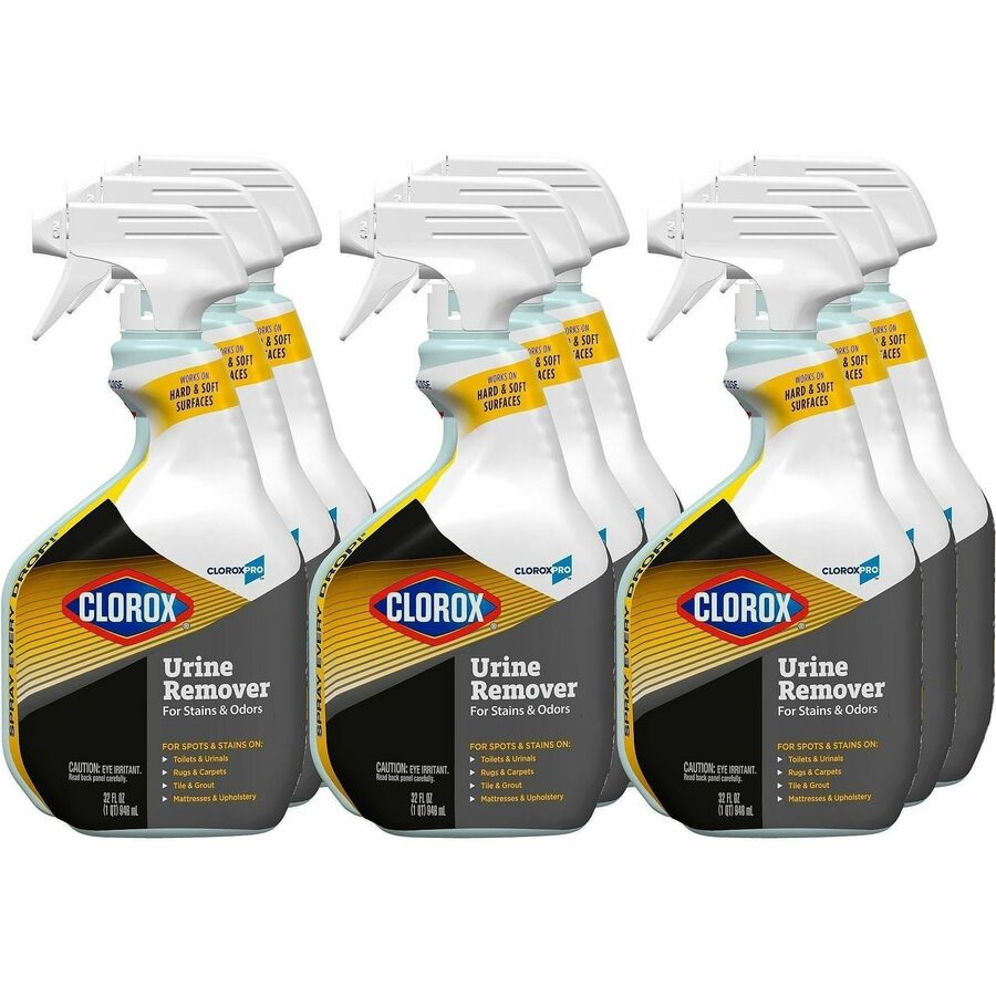 CloroxPro™, Urine Remover for Stains and Odors Spray - 32 fl oz (1 quart) - Bleach-free - White - 24 / Bundle