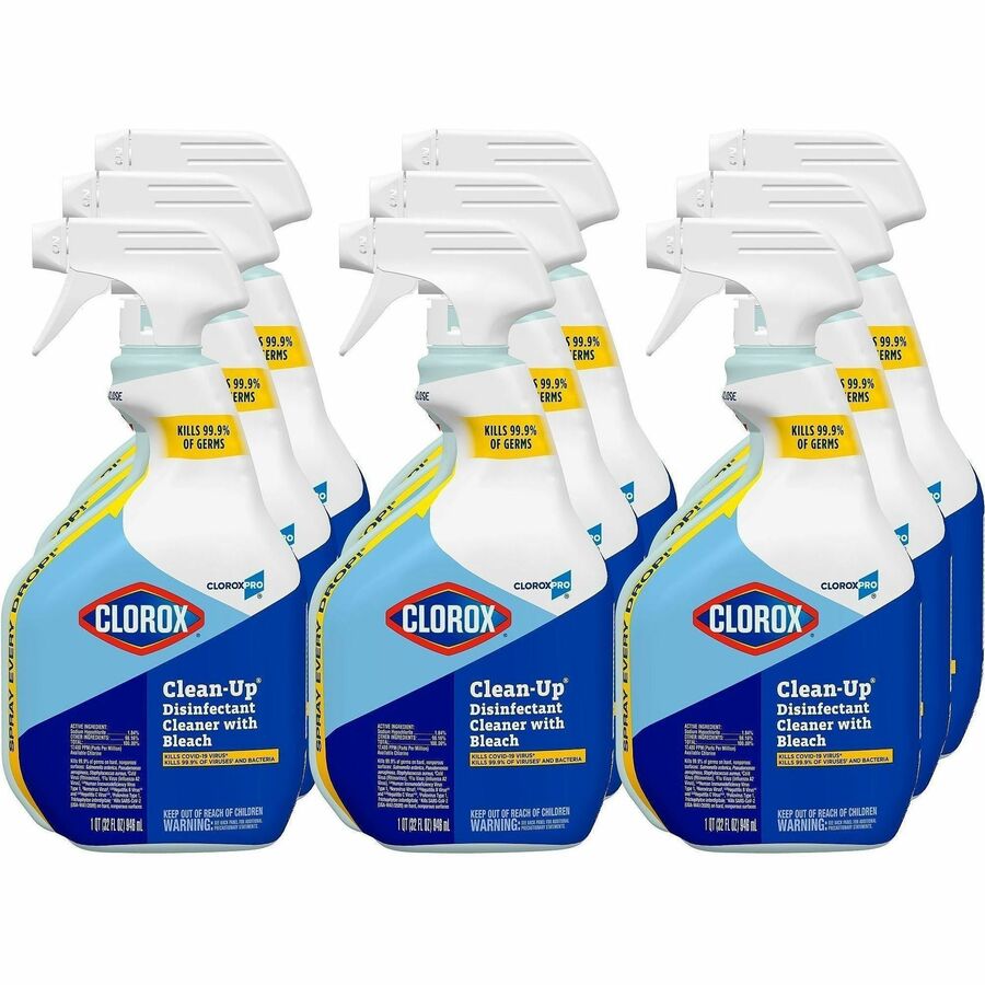 CloroxPro™, Clean-Up Disinfectant Cleaner Spray with Bleach - For Multipurpose - Ready-To-Use - Spray - 32 fl oz (1 quart) - Recommended For: Stain Remover, Odor Remover, Fungi Remover, Virus Remover, Bacteria Remover, Grease Remover, Dirt Remover...