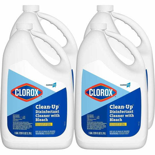 CloroxPro, Clean-Up Disinfectant Cleaner with Bleach Refill - For Multipurpose - Liquid - 128 fl oz (4 quart) - Fresh Scent - Recommended For: Stain Remover, Odor Remover, Virus Remover, Germs Remover - Disinfectant, Antibacterial - Clear - 27 /...