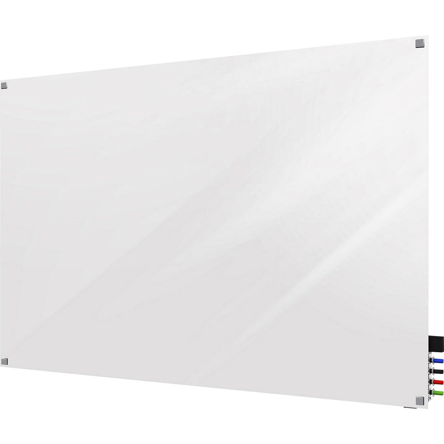 Ghent Harmony Dry Erase Board - 48" (4 ft) Width x 36" (3 ft) Height - Tempered Glass Surface - White Back - Rectangle - Horizontal/Vertical - Magnetic - Square Corner, Accessory Holder, Long Lasting, Non-absorbent, Stain Resistant, Ghost Resistant, Re...