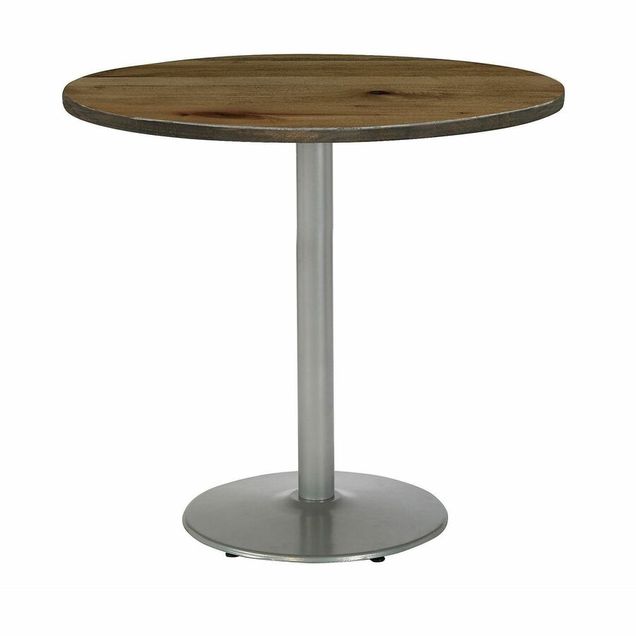 KFI 30" Round Vintage Wood Bistro Table - Round Top - 30" Height - Assembly Required - Natural - Vintage Wood - 1 Each