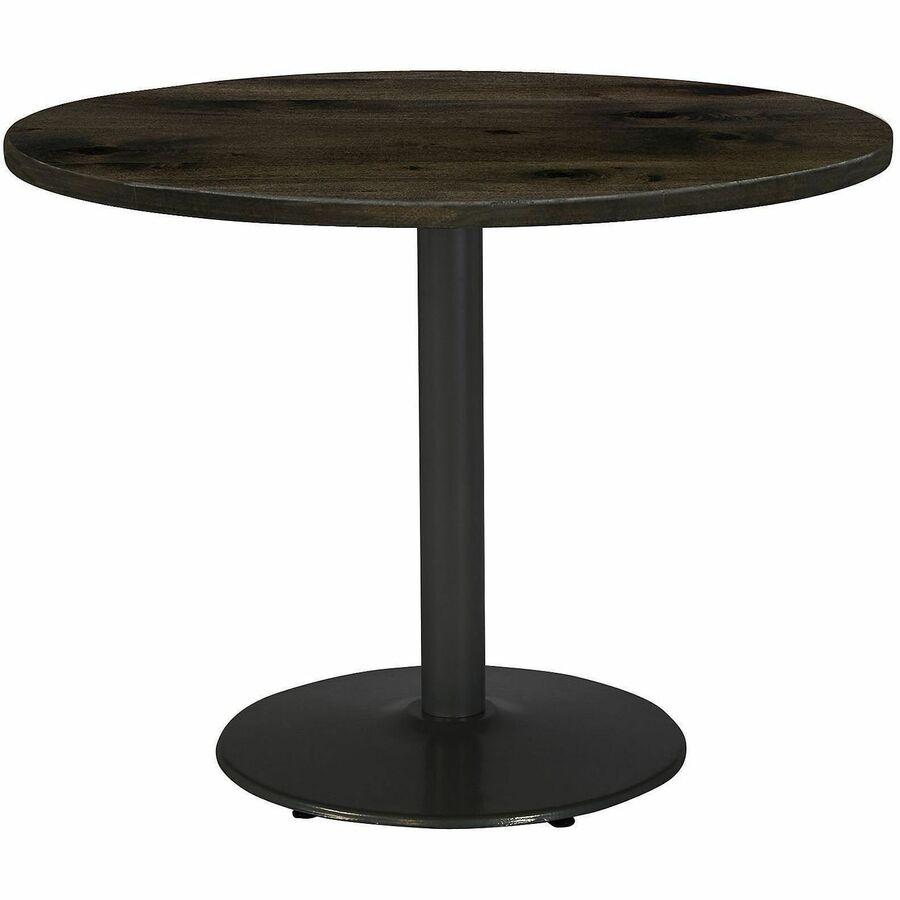 KFI 42" Round Vintage Wood Top Table - Round Top - 42" Height - Assembly Required - Barnwood - Vintage Wood - 1 Each