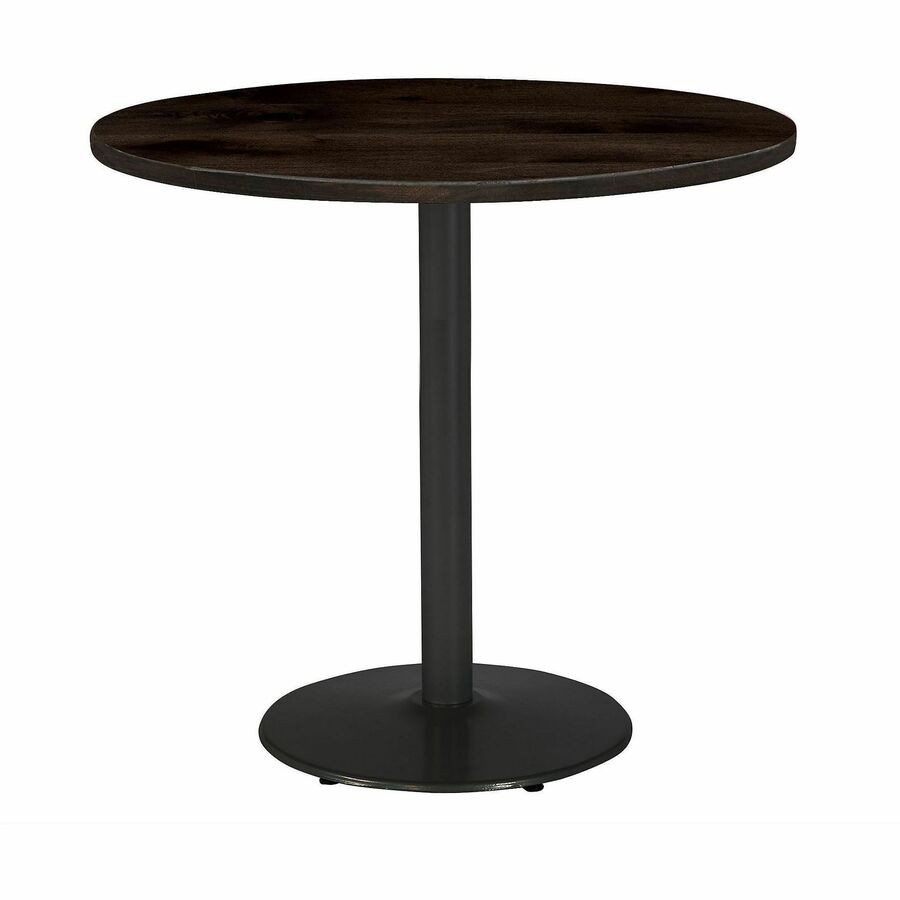 KFI 36" Round Vintage Wood Bistro Table - Round Top - 36" Height - Assembly Required - Espresso - Vintage Wood - 1 Each