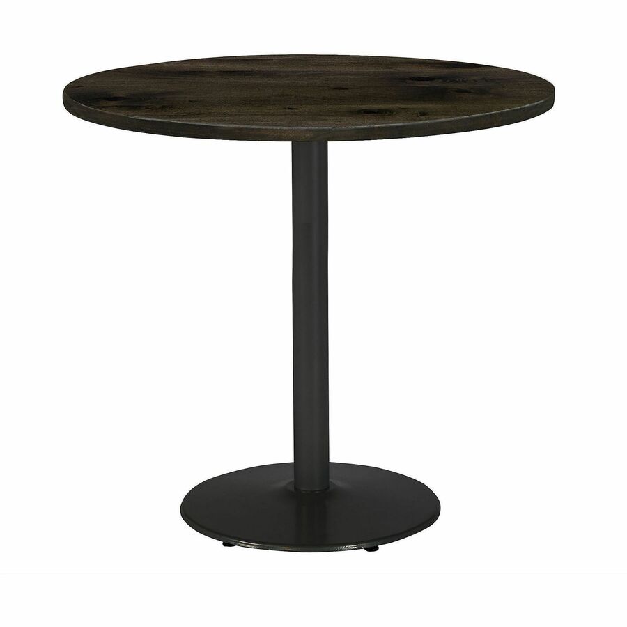 KFI 36" Round Vintage Wood Bistro Table - Round Top - 36" Height - Assembly Required - Barnwood - Vintage Wood - 1 Each