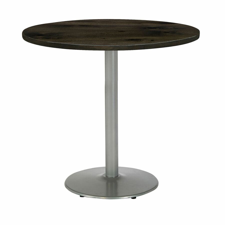 KFI 36" Round Vintage Wood Bistro Table - Round Top - 36" Height - Assembly Required - Barnwood - Vintage Wood - 1 Each