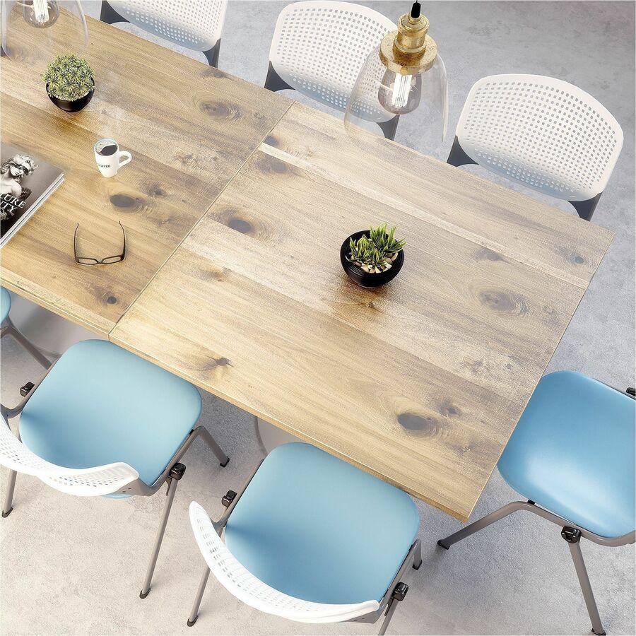 KFI 42" Square Wood Pedestal Table - Barnwood Square Top - Pedestal Base - Assembly Required - Vintage Wood Top Material - 1 Each