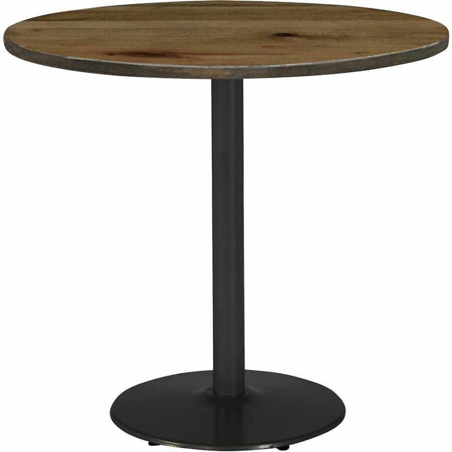 KFI 30" Round Vintage Wood Top Table - Round Top - 30" Height - Assembly Required - Natural - Vintage Wood - 1 Each