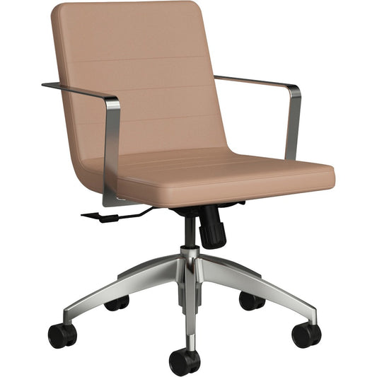 9 to 5 Seating 2450 Executive Mid-Back Task Chair - Mushroom Seat Color - Foam Seat Material - Mushroom Back Color - Foam Back Material - 5-star Base - 1 Each