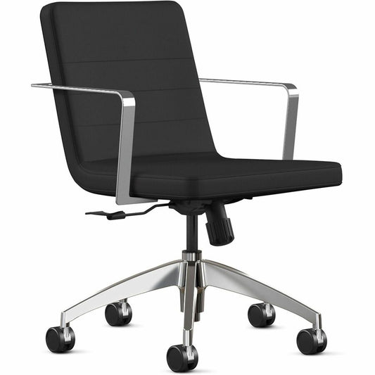 9 to 5 Seating 2450 Executive Mid-Back Task Chair - Black Seat Color - Foam Seat Material - Black Back Color - Foam Back Material - 5-star Base - 1 Each