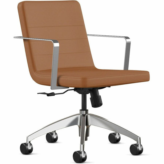 9 to 5 Seating 2450 Executive Mid-Back Task Chair - Camel Seat Color - Foam Seat Material - Camel Back Color - Foam Back Material - 5-star Base - 1 Each