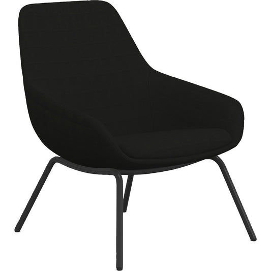 9 to 5 Seating 4-leg Lilly Lounge Chair - Onyx Seat Color - Fabric, Foam Seat Material - Onyx Back Color - Fabric, Foam Back Material - Black Frame Color - Four-legged Base - 1 Each