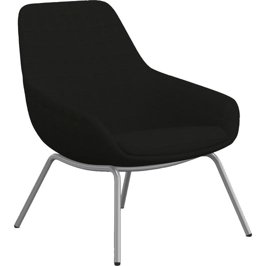9 to 5 Seating 4-leg Lilly Lounge Chair - Onyx Seat Color - Fabric, Foam Seat Material - Onyx Back Color - Fabric, Foam Back Material - Silver Frame Color - Four-legged Base - 1 Each