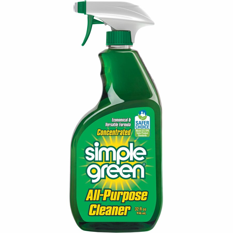Simple Green All-Purpose Concentrated Cleaner - For School, Government Facilities, University - Concentrate - Liquid - 32 fl oz (1 quart) - Original Scent - Non-abrasive, Non-flammable - Green - 12 / Carton