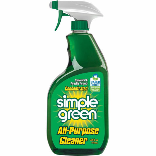 Simple Green All-Purpose Concentrated Cleaner - For School, Government Facilities, University - Concentrate - Liquid - 32 fl oz (1 quart) - Original Scent - Non-abrasive, Non-flammable - Green - 12 / Carton
