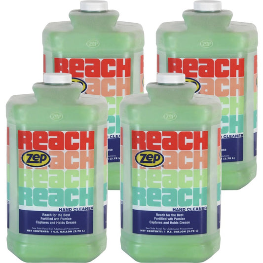 Zep Reach Hand Cleaner - Almond Scent - 1 gal - Resin Remover, Resin Remover, Ink Remover, Tar Remover, Adhesive Remover, Oil Remover, Grease Remover, Carbon Remover, Oil Remover, Asphalt Remover - Hand - Light Green, Opaque - Residue-free, Phosphate-f...