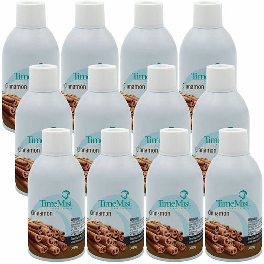 TimeMist Cinnamon Premium Air Freshener Spray - Aerosol - 5.3 fl oz (0.2 quart) - Cinnamon - 30 Day - Long Lasting, Odor Neutralizer - 12 / Carton