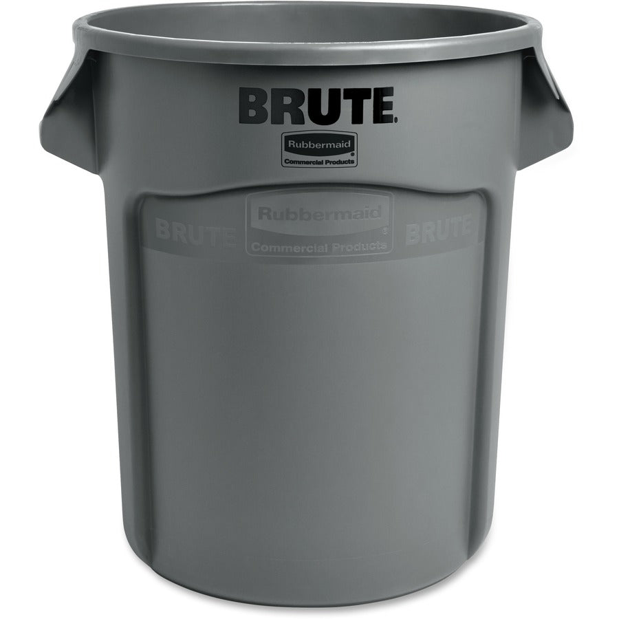 Rubbermaid Commercial Brute 20-Gallon Vented Containers - 20 gal Capacity - Round - Fade Resistant, Crush Resistant, UV Coated, Damage Resistant, Warp Resistant, Crack Resistant, Handle, Reinforced - 22.9" Height x 19.4" Diameter - Plastic - Gray - 6 /...