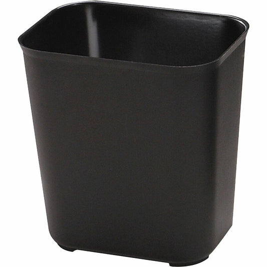 Rubbermaid Commercial 28 Quart Fire Resistant Wastebasket - 7 gal Capacity - Fire Resistant - Heat Resistant, Impact Resistant, Rust Resistant - 15.5" Height x 14.5" Width x 10.5" Depth - Thermoset Polyester - Black - 6 / Carton