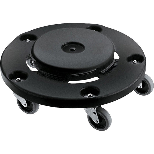 Rubbermaid Commercial Brute Easy Twist Round Dollies - 350 lb Load Capacity - 5 Casters - Structural Foam - 18.30" Width x 6.60" Height - Black - 2 / Carton