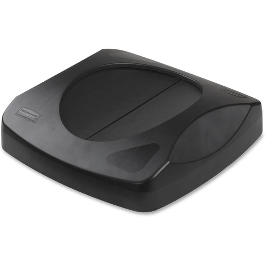 Rubbermaid Commercial Untouchable Swing Top Lid - Square - Black - 6 / Carton