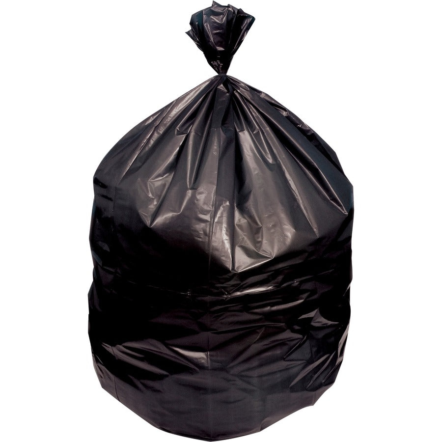 Genuine Joe Heavy Duty Trash Can Liners - 60 gal Capacity - 58" Length x 38" Width x 2 mil (51 Micron) Thickness - Low Density - Black - Resin - Waste Disposal - 100 / Carton