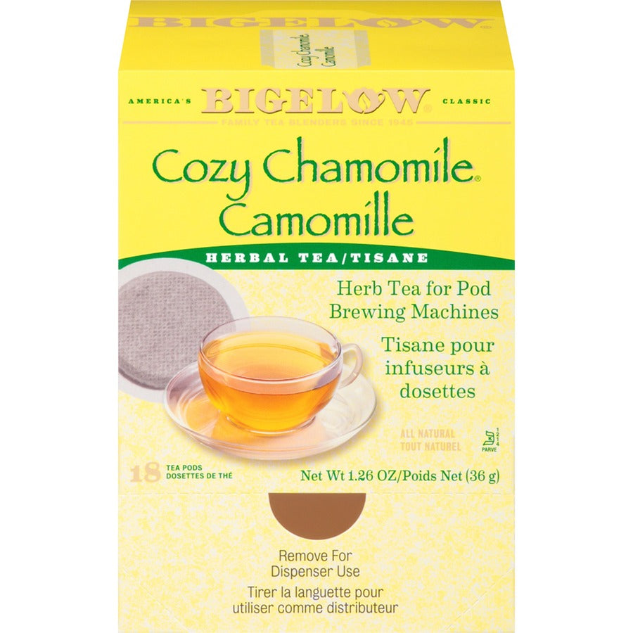 Bigelow Cozy Chamomile Herbal Tea Pod - Herbal Tea - 1.9 oz - GMO Free - Kosher - 18 / Box