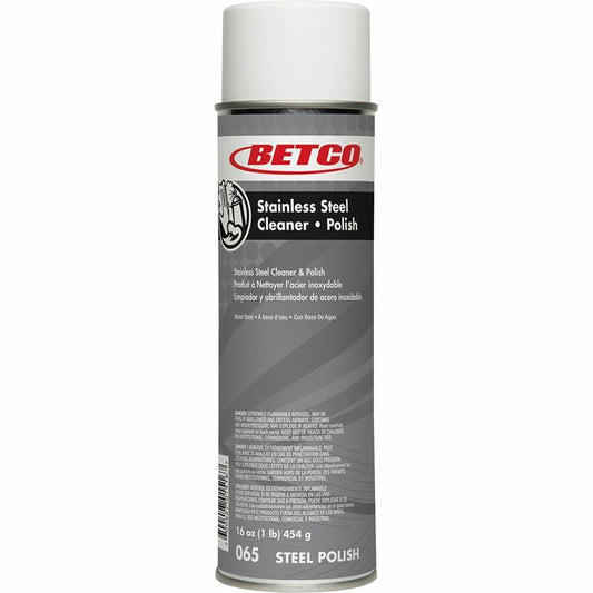 Betco Stainless Steel Cleaner & Polish - Ready-To-Use - 17 oz (1.06 lb) - Grease Resistant, Water Spot Resistant, Spill Resistant, Dirt Resistant, Fingerprint Resistant Aerosol Spray Can - 1 Each
