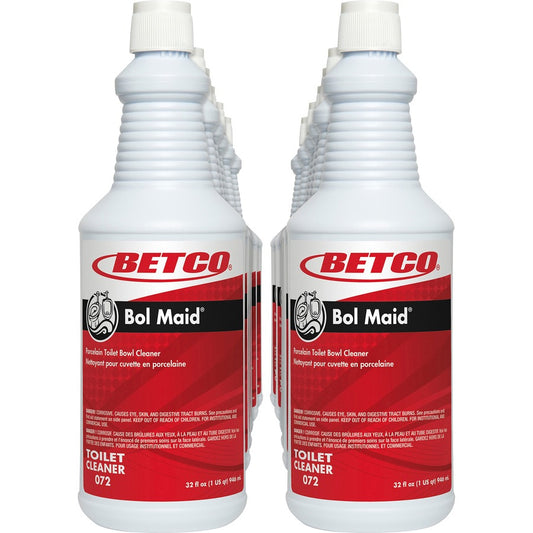 Betco Bol Maid Toilet & Urinal Cleaner - Ready-To-Use - 32 fl oz (1 quart) - 38.60 oz (2.41 lb) - Mint Scent - Blue - 12 / Carton