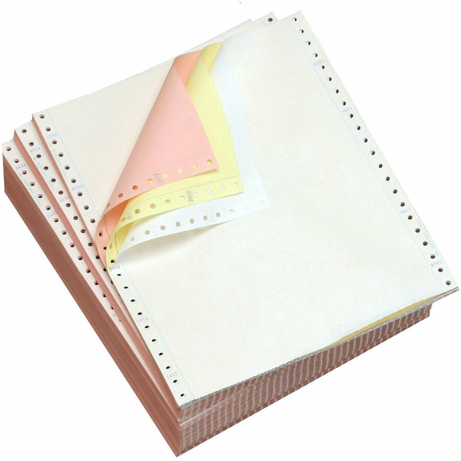 Domtar Continuous Paper - 9 1/2" x 11" - Acid-free, Carbonless, Break Resistant, Perforated, Fade Resistant, Non-yellowing - Canary, Multicolor - 1200 / Carton