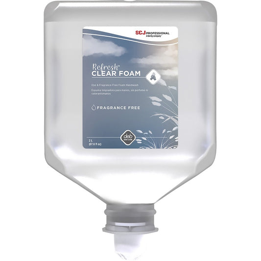 SC Johnson Refresh Clear FOAM Hand Soap Refill - 2.11 quart - Dirt Remover, Kill Germs - Hand, School, Education - Moisturizing - Clear - Unscented, Dye-free, Biodegradable - 4 / Carton