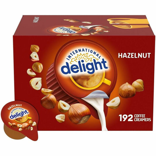 International Delight Hazelnut Liquid Creamer Singles - Hazelnut Flavor - 0.50 fl oz (15 mL) - 192 / Carton