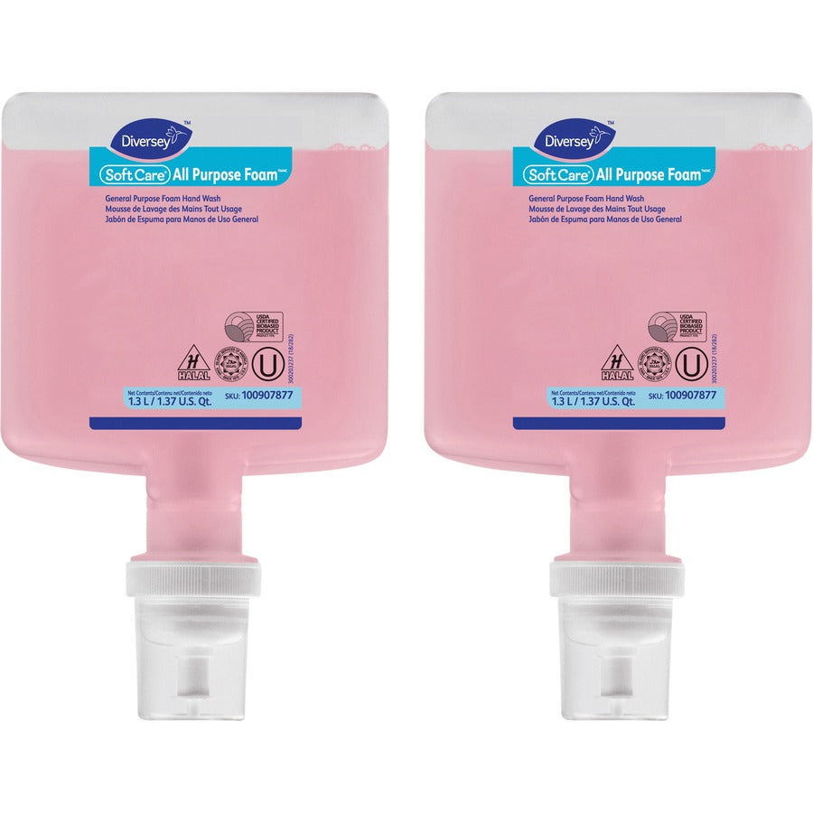 Diversey IntelliCare Refill Foam Body Wash - Lemon Tea Splash, Citrus Scent - 1.37 quart - Kill Germs, Dirt Remover - Hand, Washroom, Body - Pink - pH Balanced - 6 / Carton