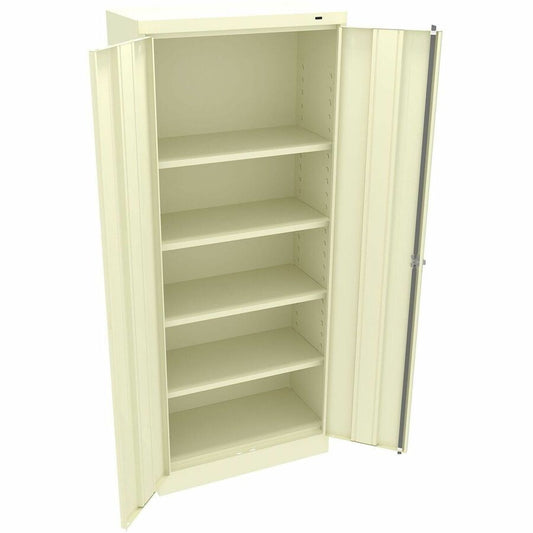 Tennsco Standard-Size Storage Cabinet - 30" Width x 15" Depth x 72" Height - 4 x Shelf(ves) - Standard Door(s) - Welded, Reinforced Door, Heavy Duty, Hinged Door, Locking System, Ventilated, Locking Handle, Adjustable Shelf, Locking Door - Champagne, P...