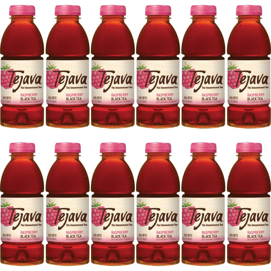 Tejava Raspberry Black Tea Bottle - Black Tea - GMO Free - 12 / Carton